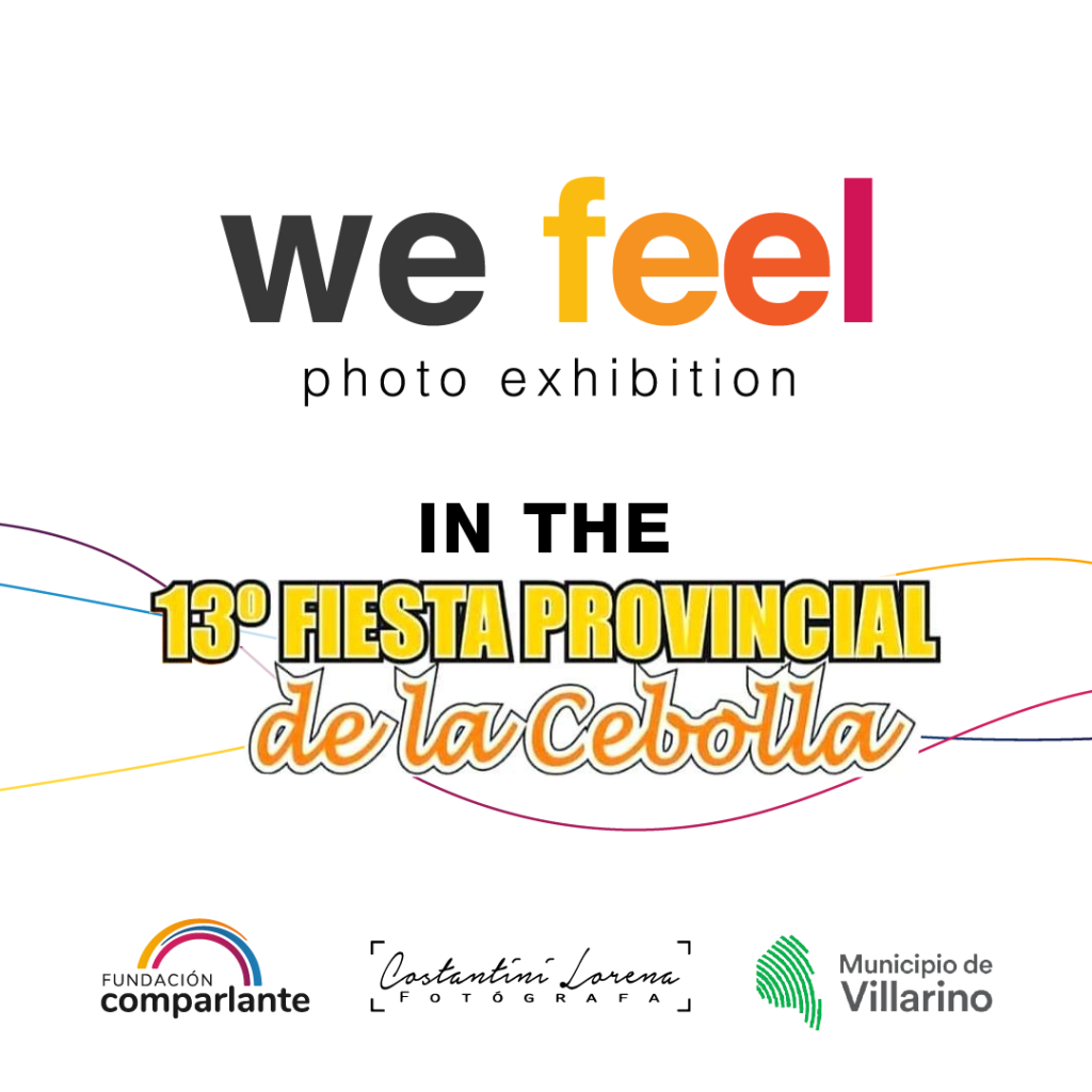 Invitation to the event. A text reads: We feel Photographic exhibition. Present at the Runapalooza festival. Below are the logos of Fundación Comparlante, Costantini Lorena Fotógrafa and the Municipality of Villarino.