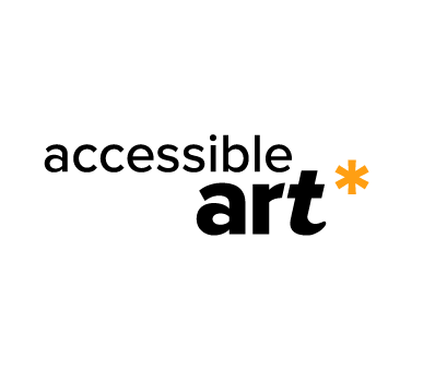 Logo of "Accessible Art ", over the word "art", there is a small yellow asterisk.