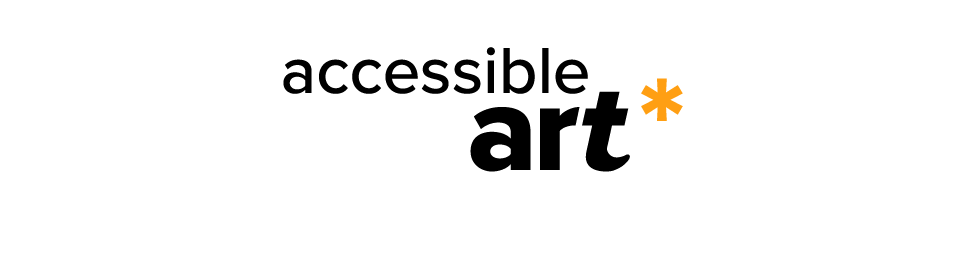 Logo of "Accessible Art ", over the word "art", there is a small yellow asterisk.